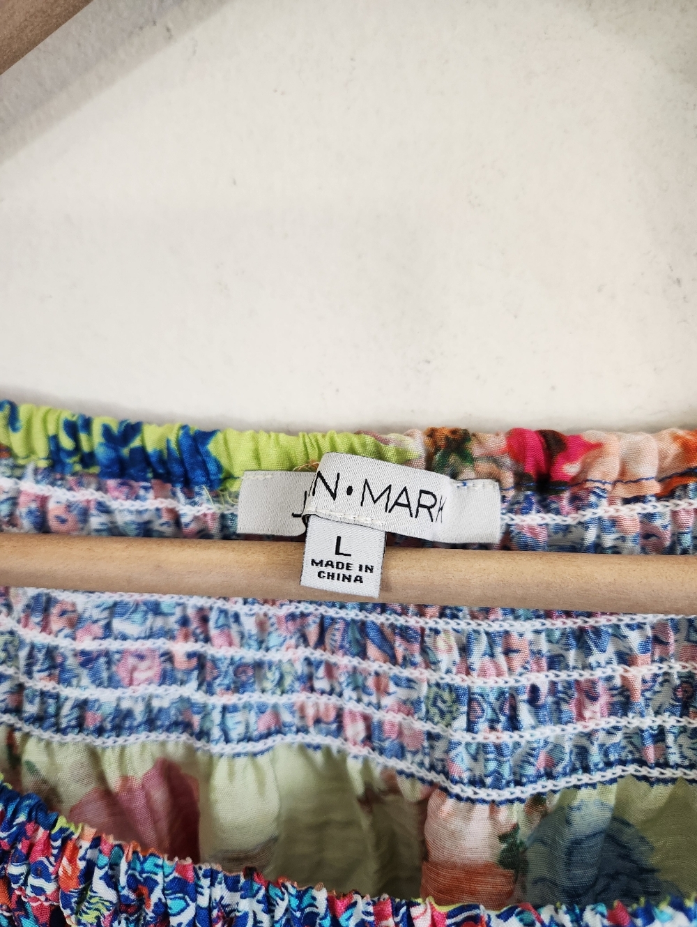 John Mark Mixed Print Ruffle Blouse - Picture 6 of 7